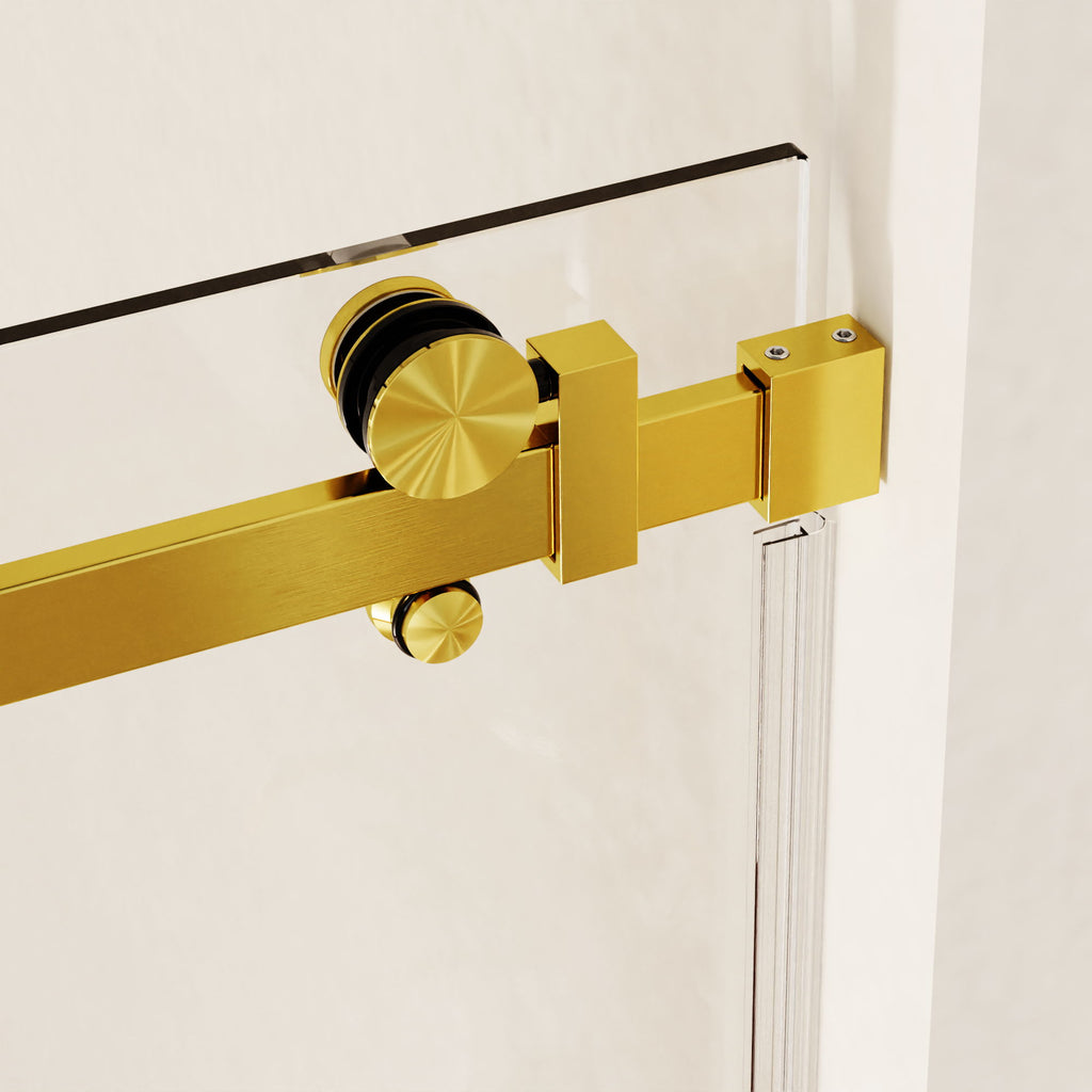 Frameless Single Sliding Shower Door, Sgcc Tempered Glass, Reversible