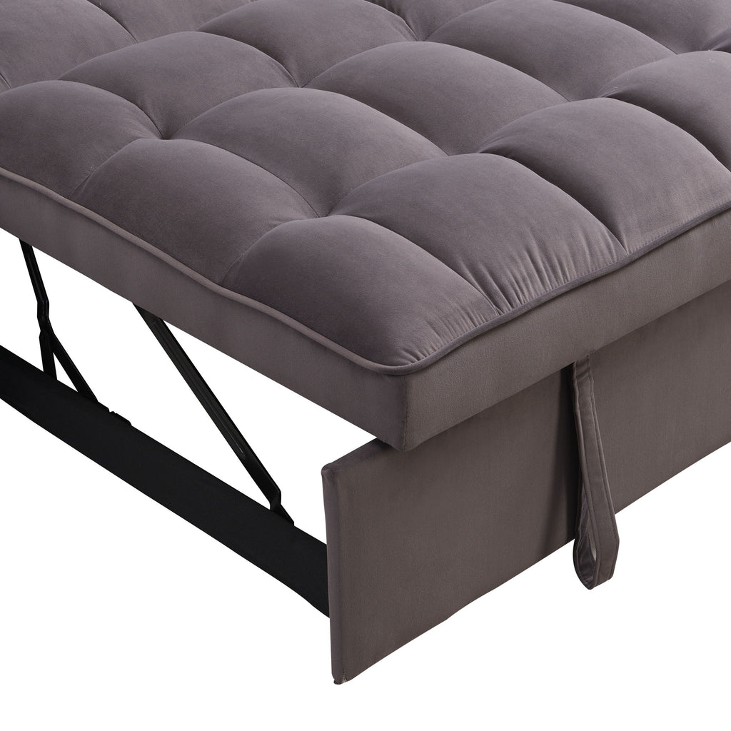 Modern Loveseat Futon Sofa With Pullout Bed, Adjustable Reclining Backrest, Toss Pillows