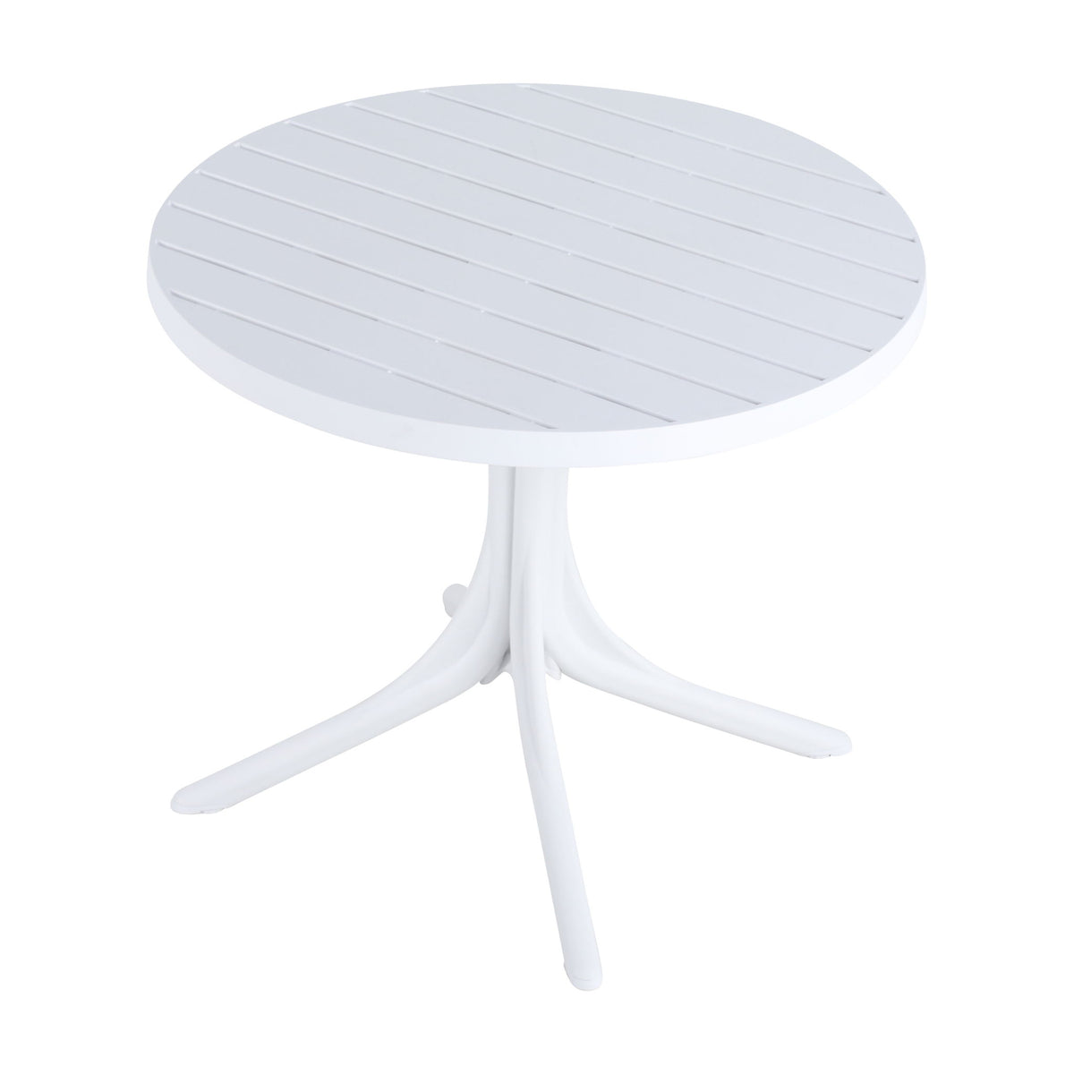 4 Piece Set Of Color Block Designed Single Chairs With Round Table - Grain Yellow / Haze Green / Tropical Orange / White