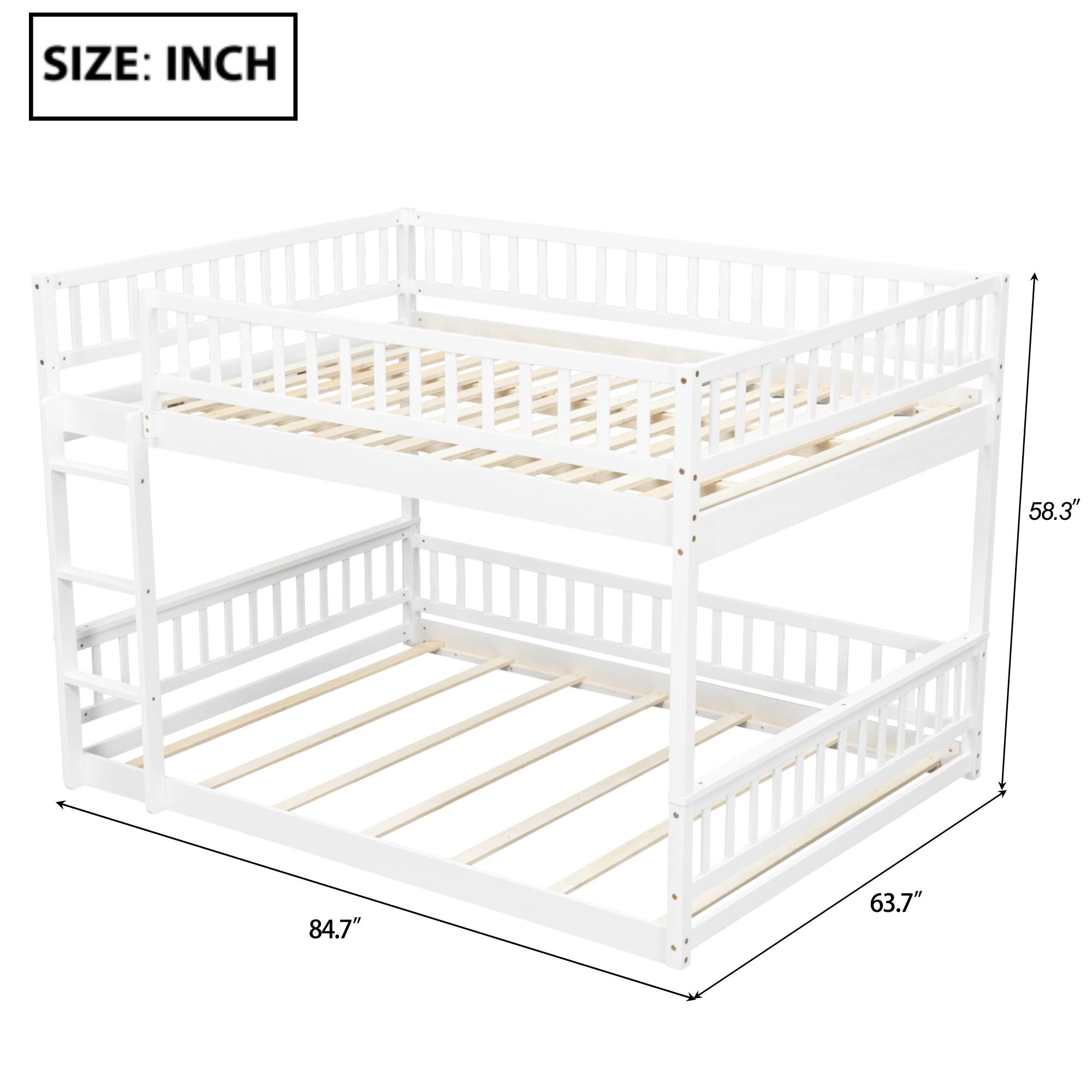 Bunk Bed With Ladder And Guardrails