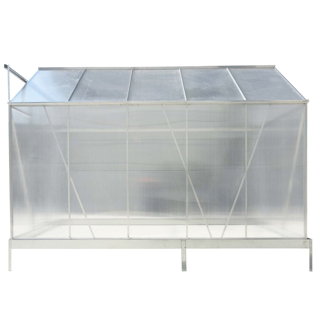 Polycarbonate house, Heavy Duty Outdoor Aluminum Walk-In House Kit With Rain Gutter, Vent And Door For Backyard Garden