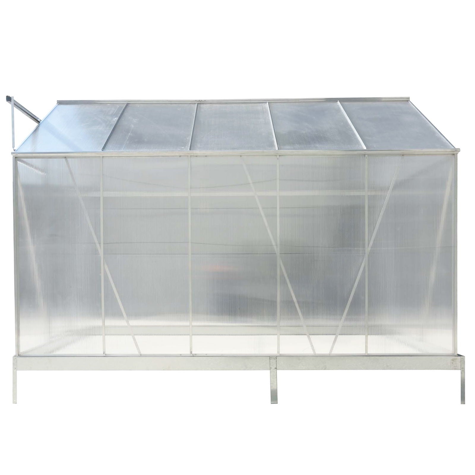 Polycarbonate house, Heavy Duty Outdoor Aluminum Walk-In House Kit With Rain Gutter, Vent And Door For Backyard Garden