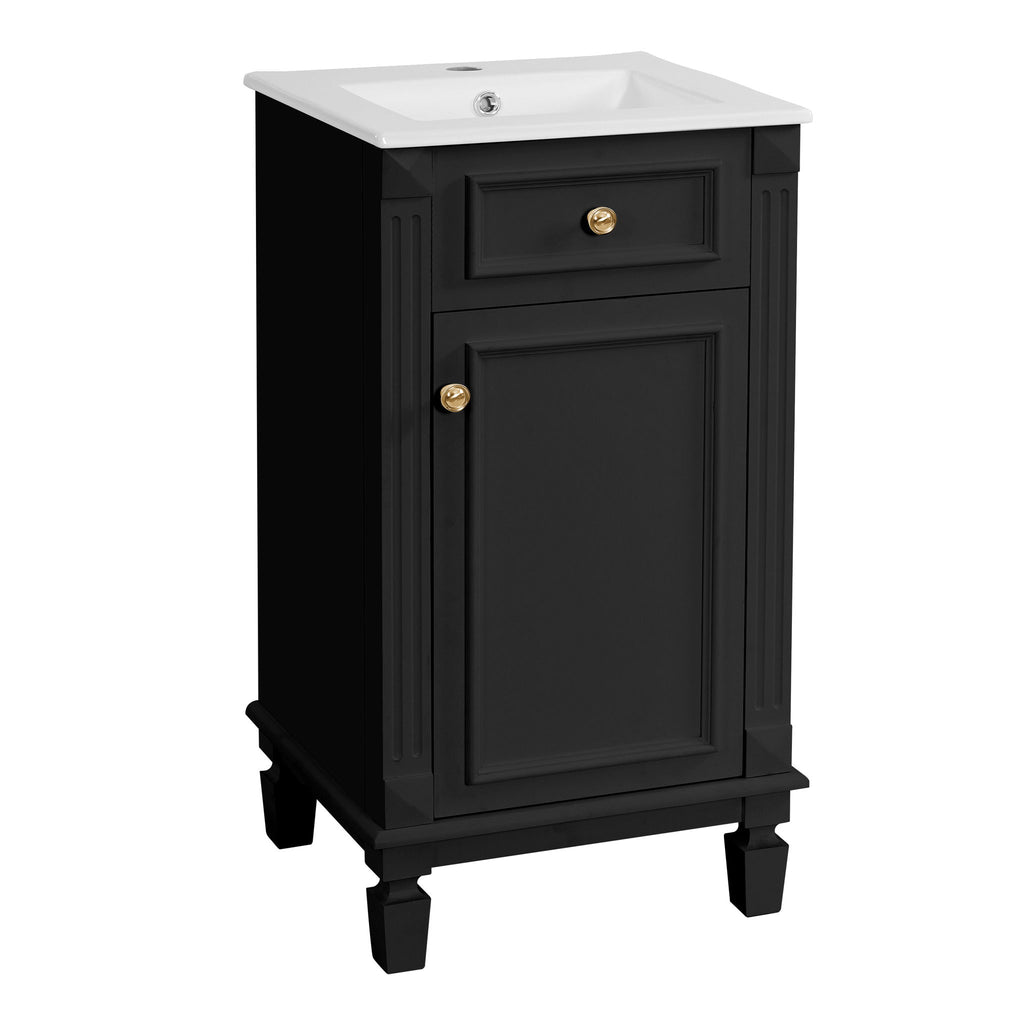 Bathroom Vanity With Sink, Soft-Closing Door, Adjustable Shelf