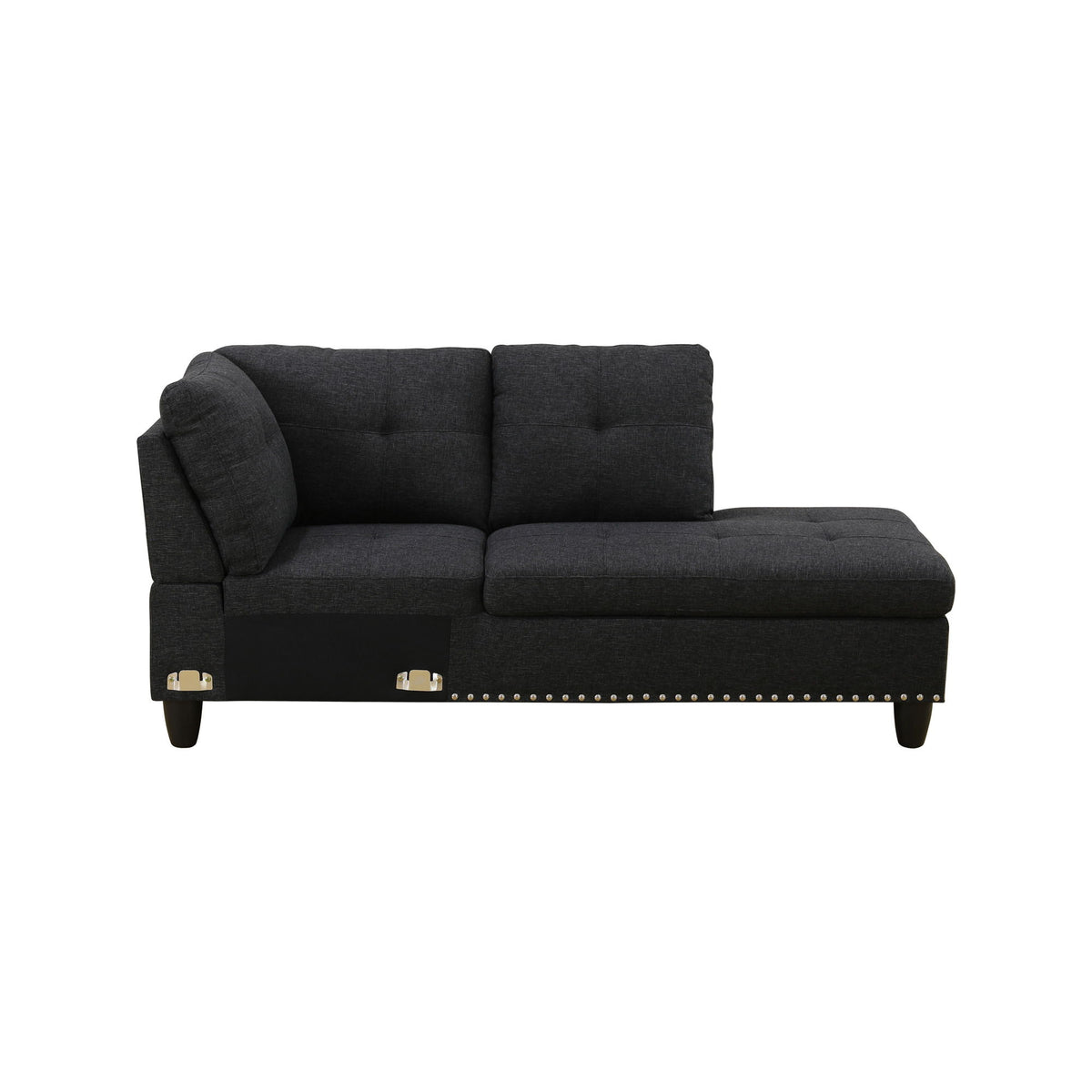 L - Shaped 3 Piece Sectional Sofa With Chaise, Storage Ottoman & Cup Holders