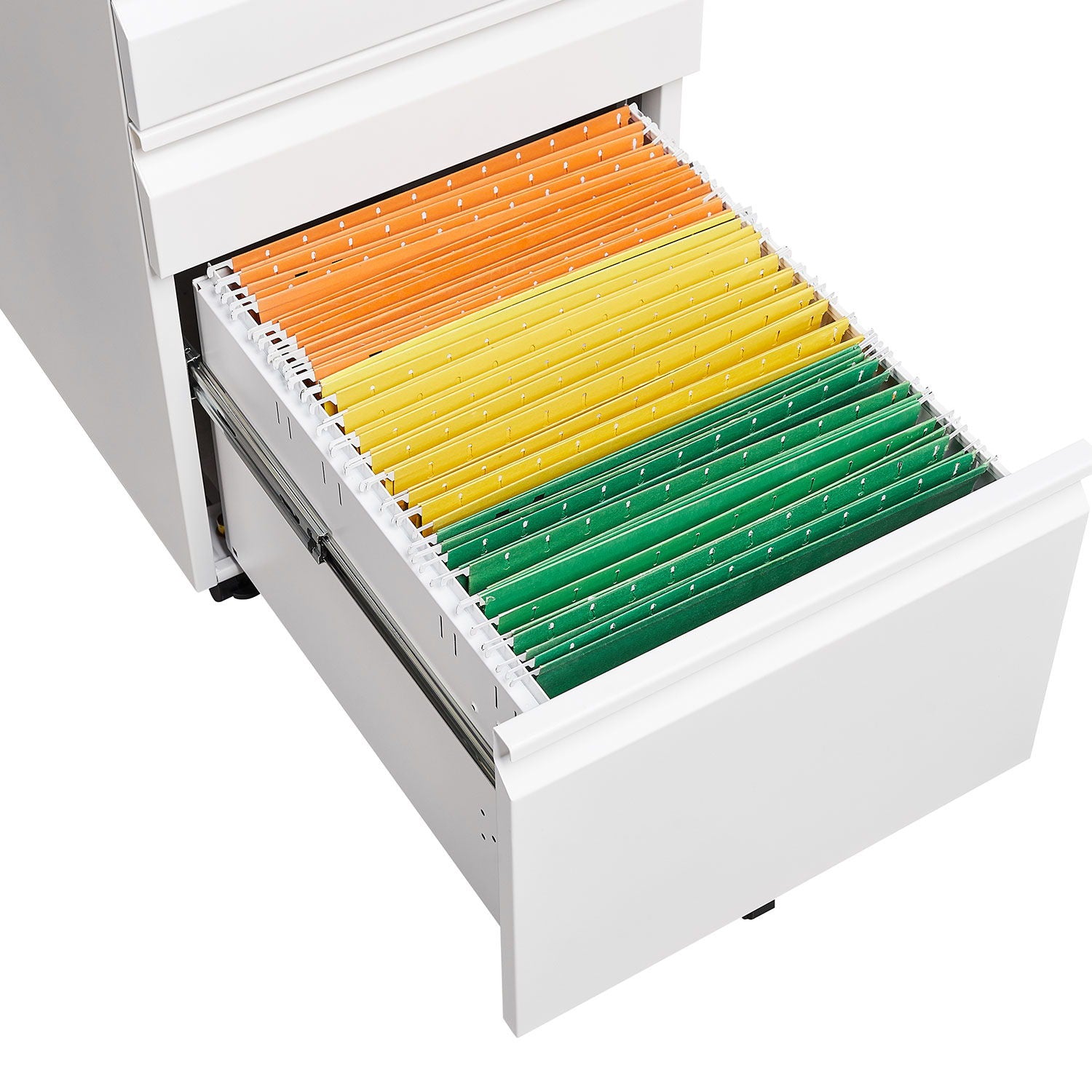 Contemporary 3 Drawer Mobile Filing Cabinet With Lock, Metal Office Storage For Legal / Letter Size
