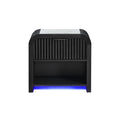 Beverly - Nightstand With Speakers, Rounded Sides - Black White