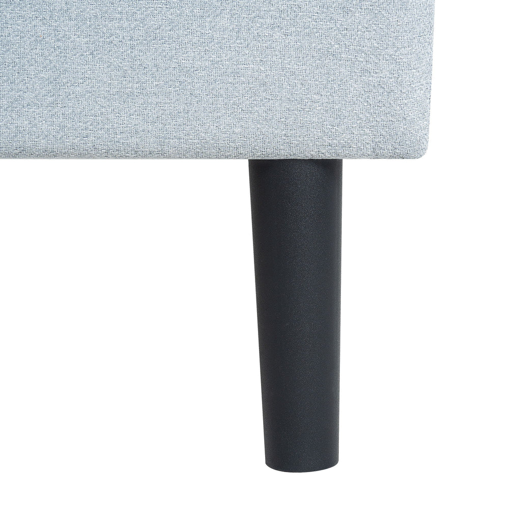 Modern Upholstered Platform Bed Frame With Button Tufted Fabric Headboard