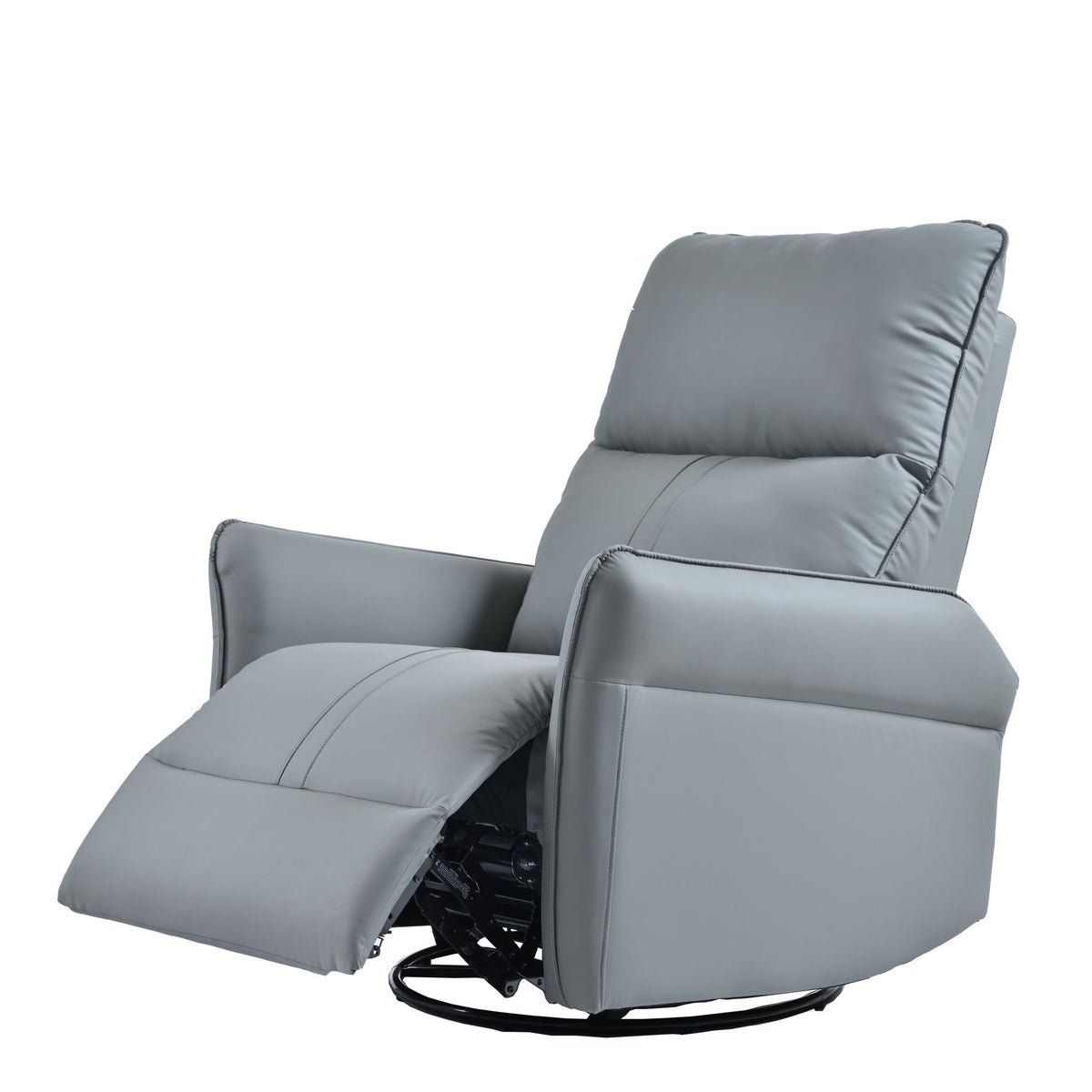 Power Swivel Rocker Recliner Chair, 270° Swivel Rocking Recliner Chair, Electric Small Recliners For Small Spaces, Single Sofa Recliner For Living Room - Blue / Gray