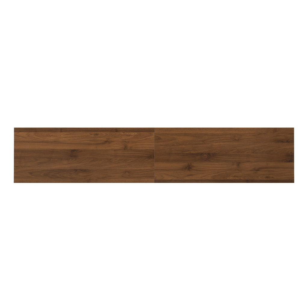 TV Stand For TVs, Entertainment Center With Closed Storage & Cable Management, Soft Closing Hinges - Walnut