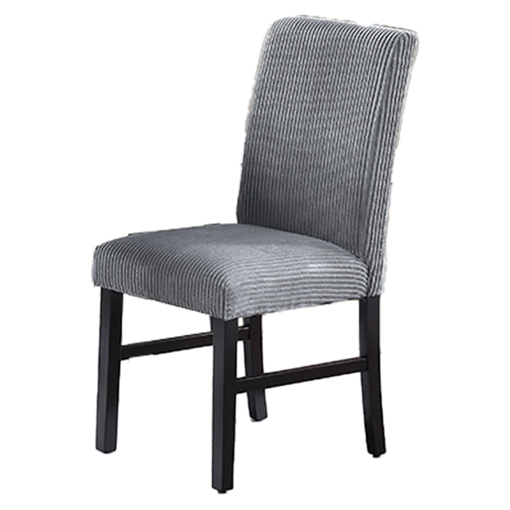 Elegant 5 Piece Dining Set Dark Chairs Top Table With Lower Shelf Kitchen Dining Room