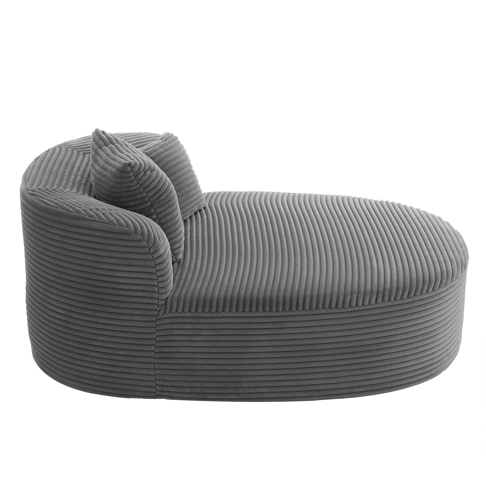 Modern Chaise Lounge Sofa Boneless Couch With Supportive Pillows
