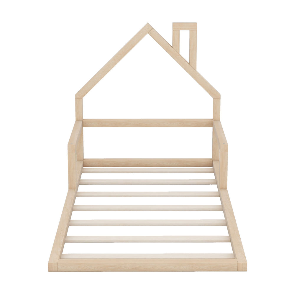 Floor Bed With House Shaped Headboard