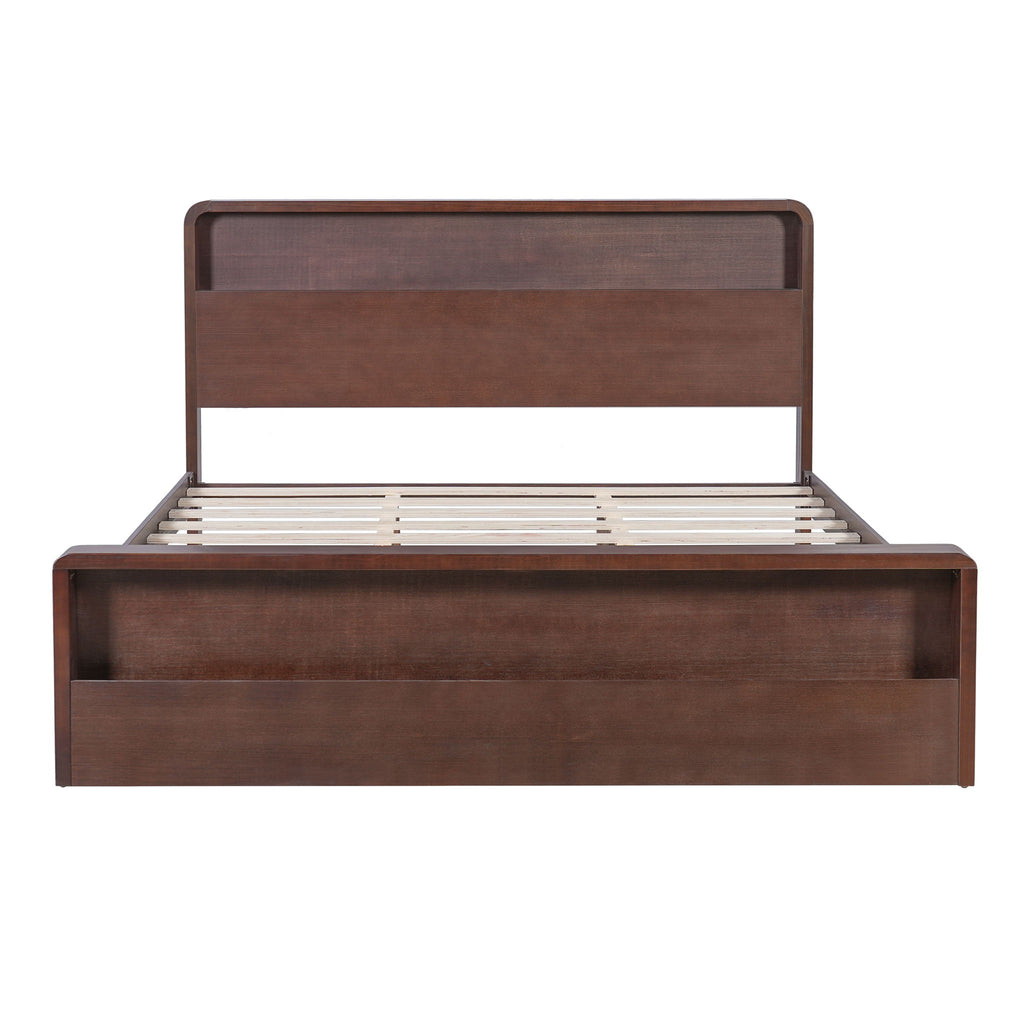 Bed Frame With Dual Open Storage Headboard And Footboard