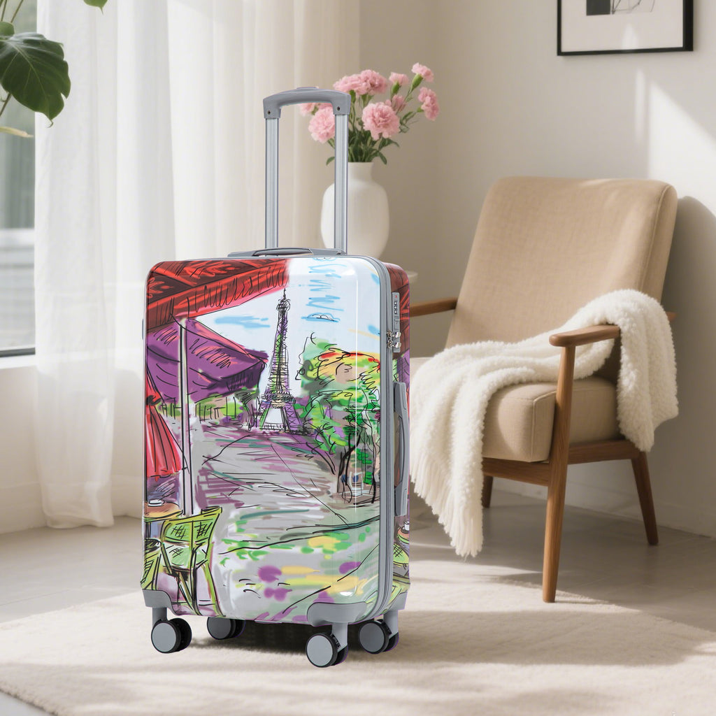 3 Piece Spinner Luggage Set 20" / 24" / 28" With Combination Lock And Silent Wheels - Coffee