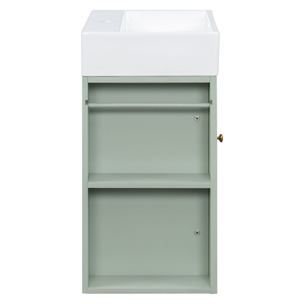 Modern Bathroom Vanity With Sink, Diamond Pattern Doors