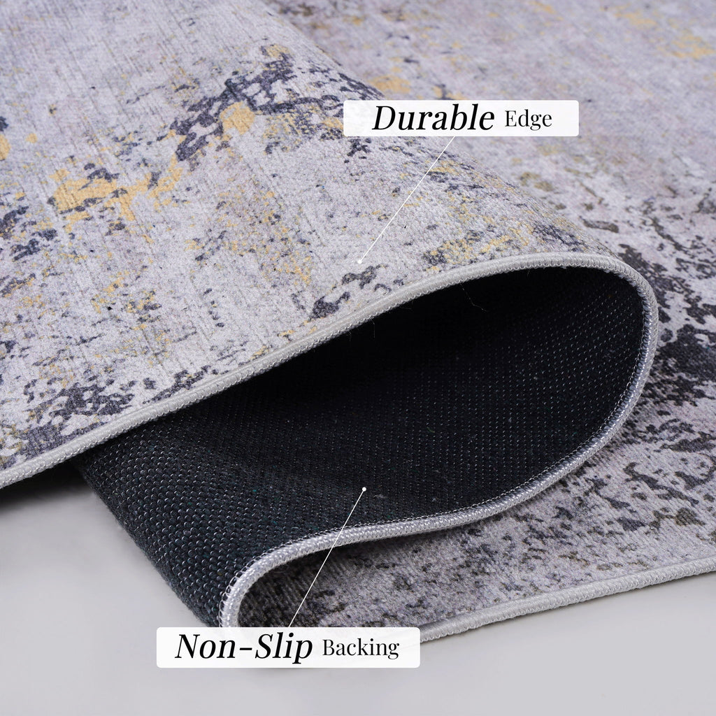 Maval - Abstract Washable Area Rug