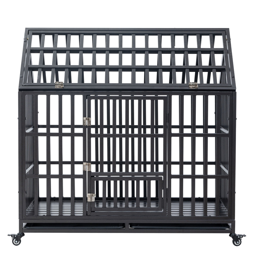Heavy Duty Dog Crate Lockable Wheels