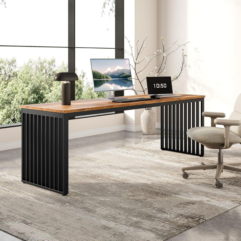 Double Computer Desk For 2 Person, Extra Long Workstation
