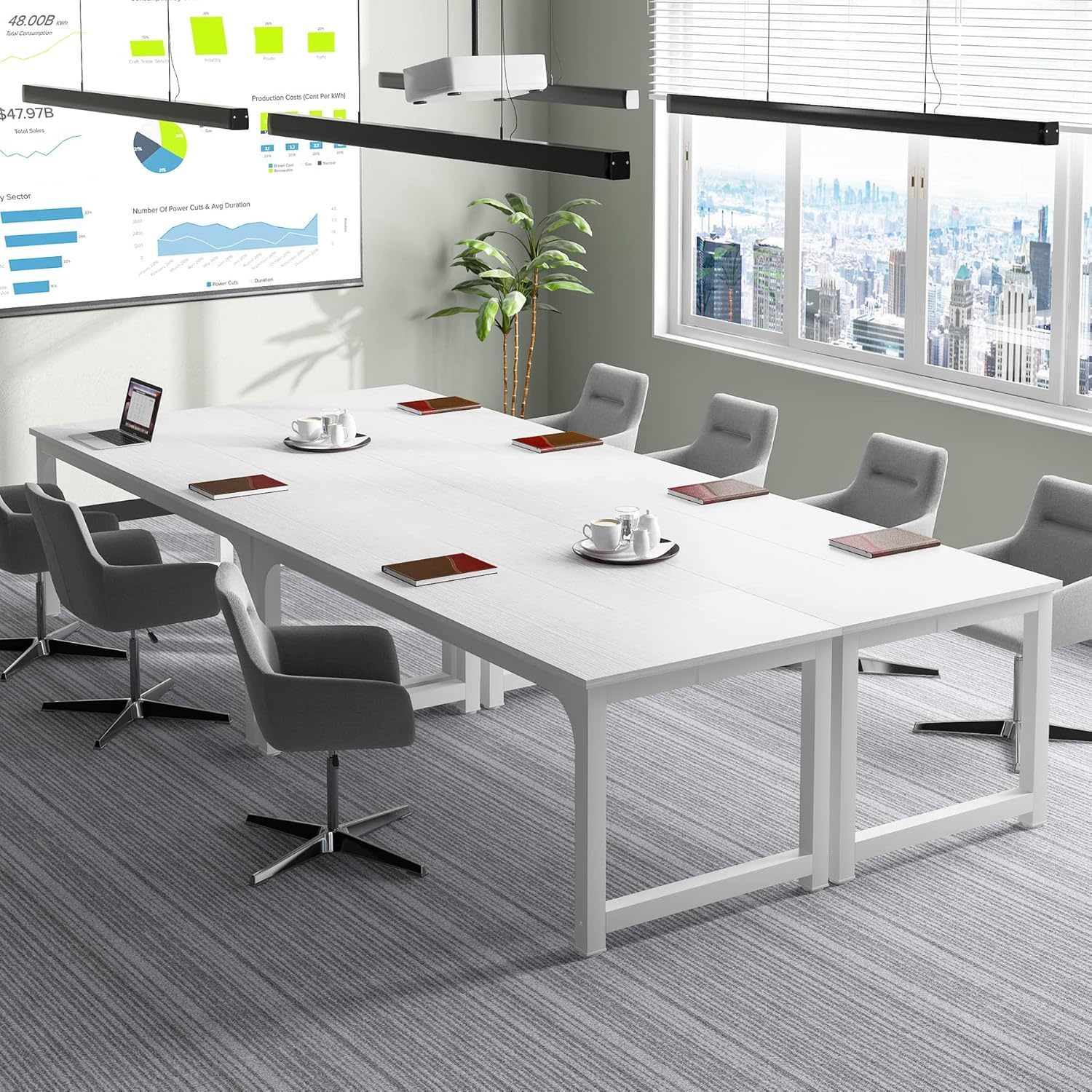 Executive Office Desk, Large Modern Computer Workstation
