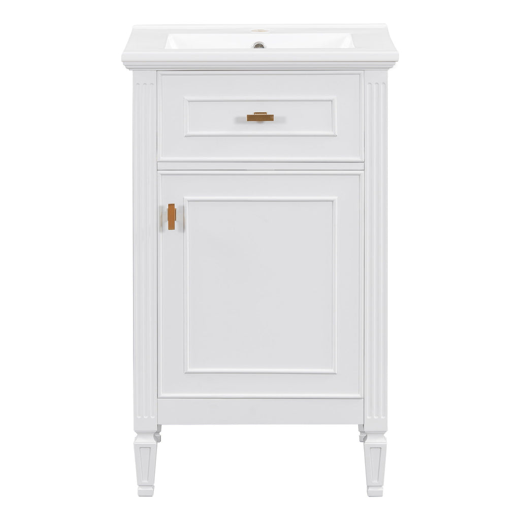 Bathroom Vanity With Sink, Adjustable Shelf, Tilt-Out Drawer
