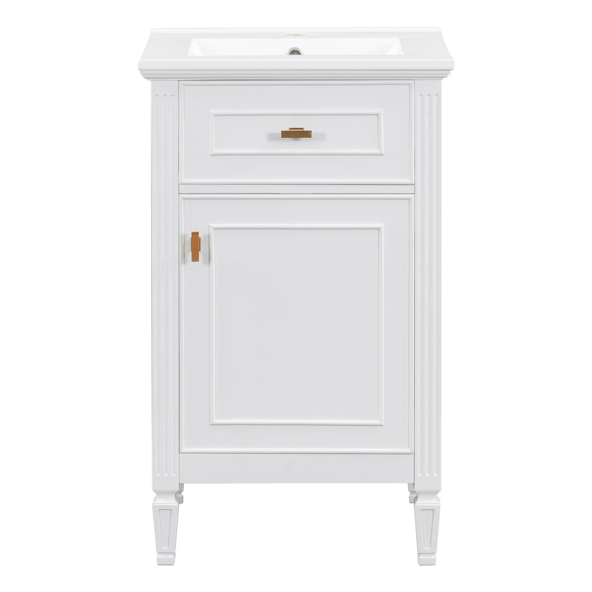 Bathroom Vanity With Sink, Adjustable Shelf, Tilt-Out Drawer