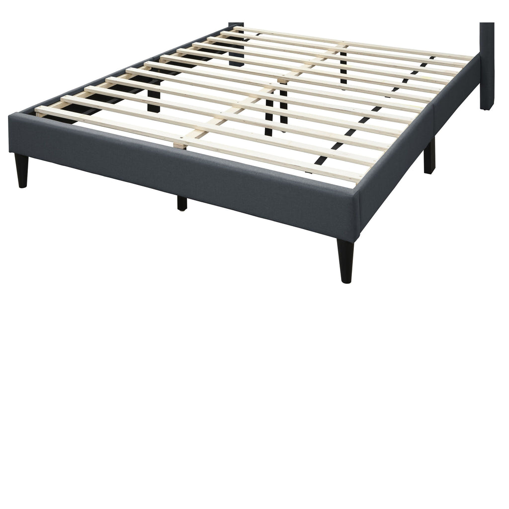 Platform Bed With Diamond Tufted Headboard