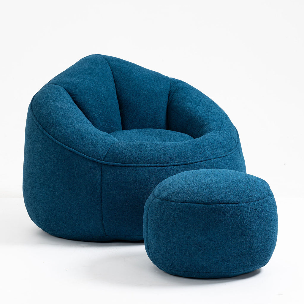 Bedding Bean Bag Sofa Chair High Pressure Foam With Footrest