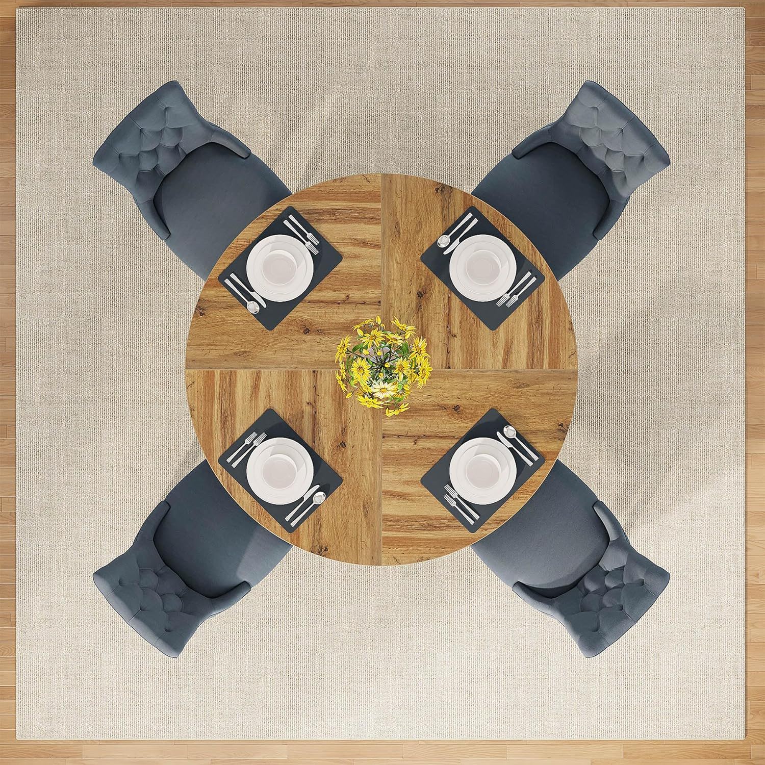 Round Dining Cross Base Kitchen Table