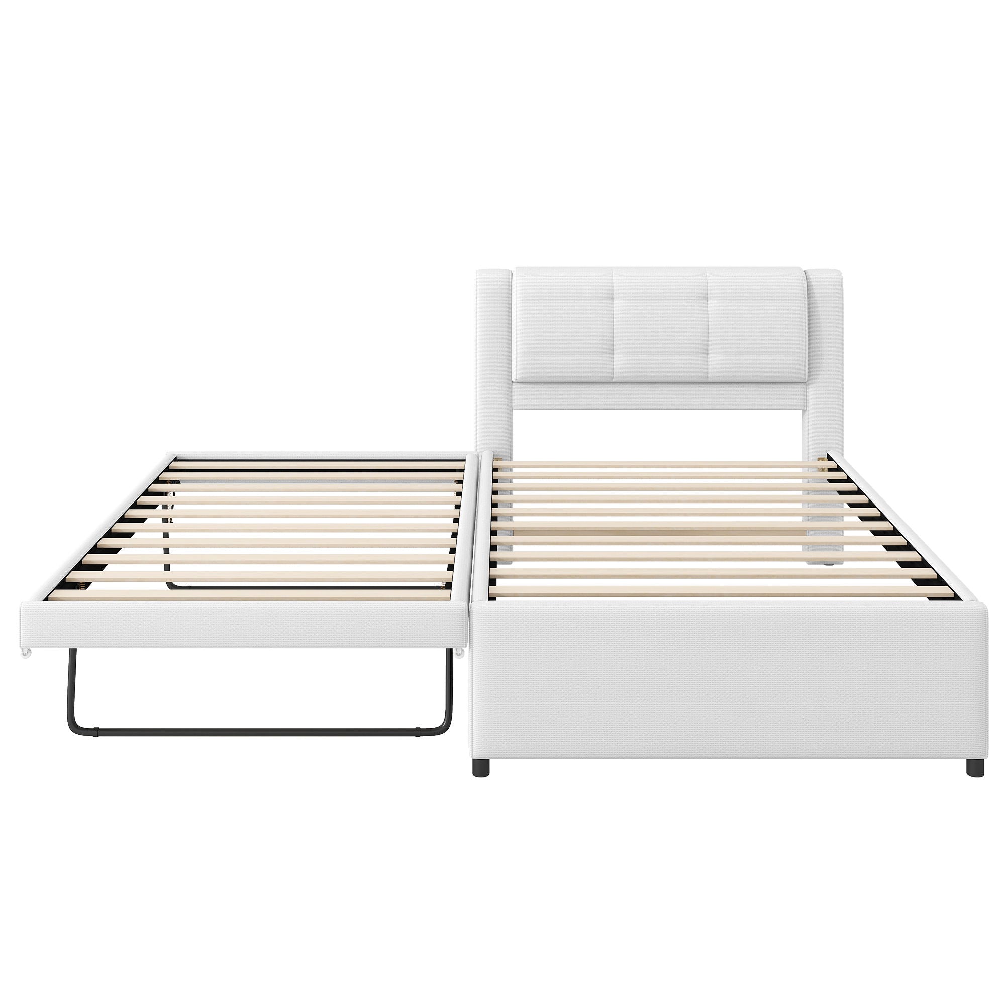 Upholstered Platform Bed With Multifunctional Trundle