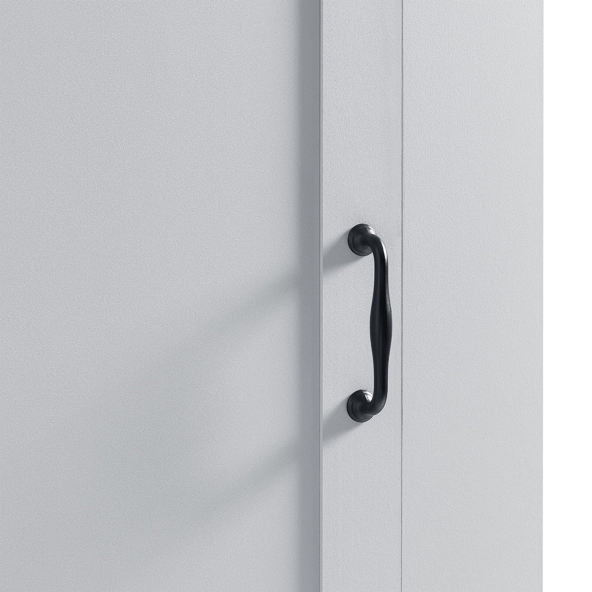 Modern Tall Storage Cabinet With Tilt-Out Compartment, Adjustable Shelves