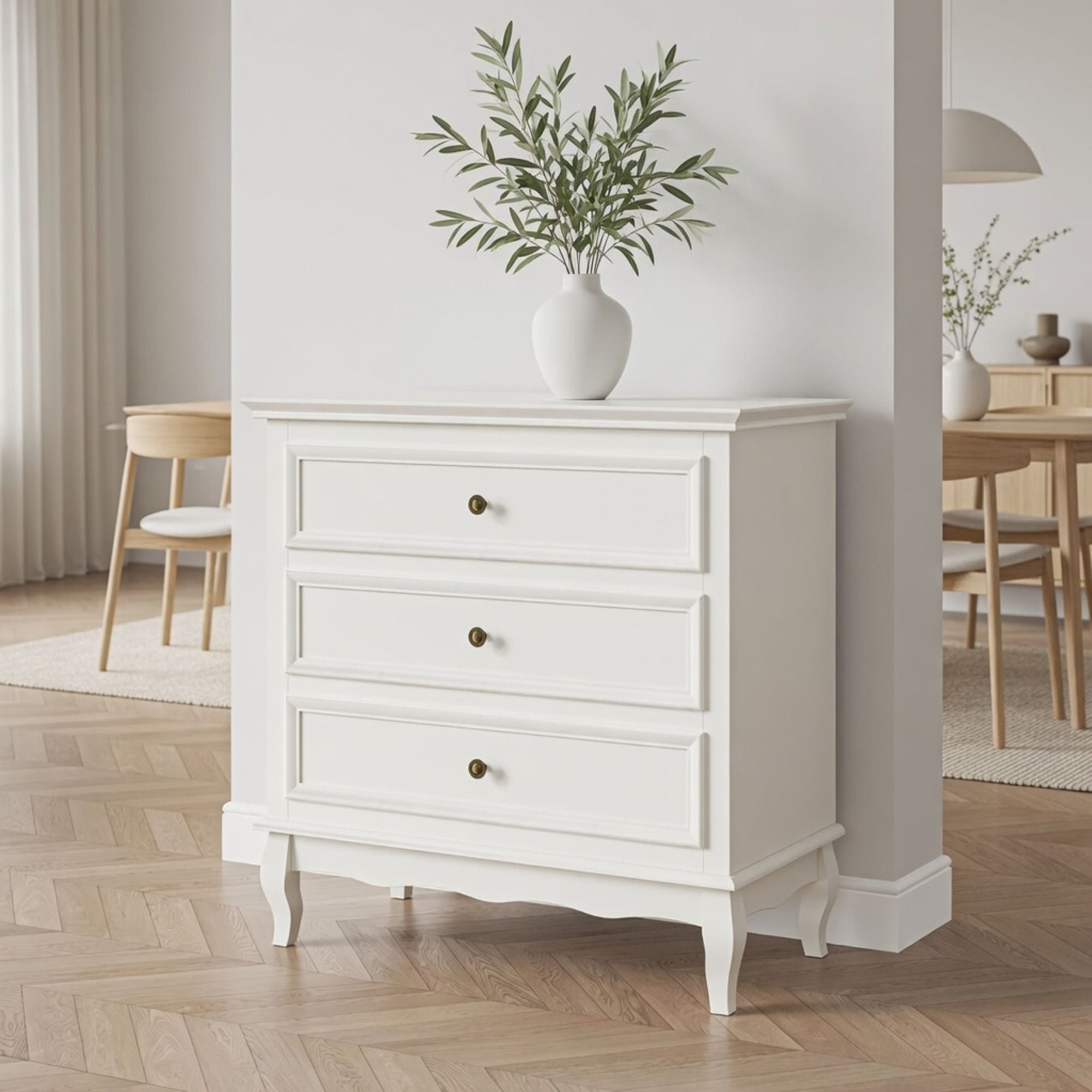 3 Drawer Dresser - White