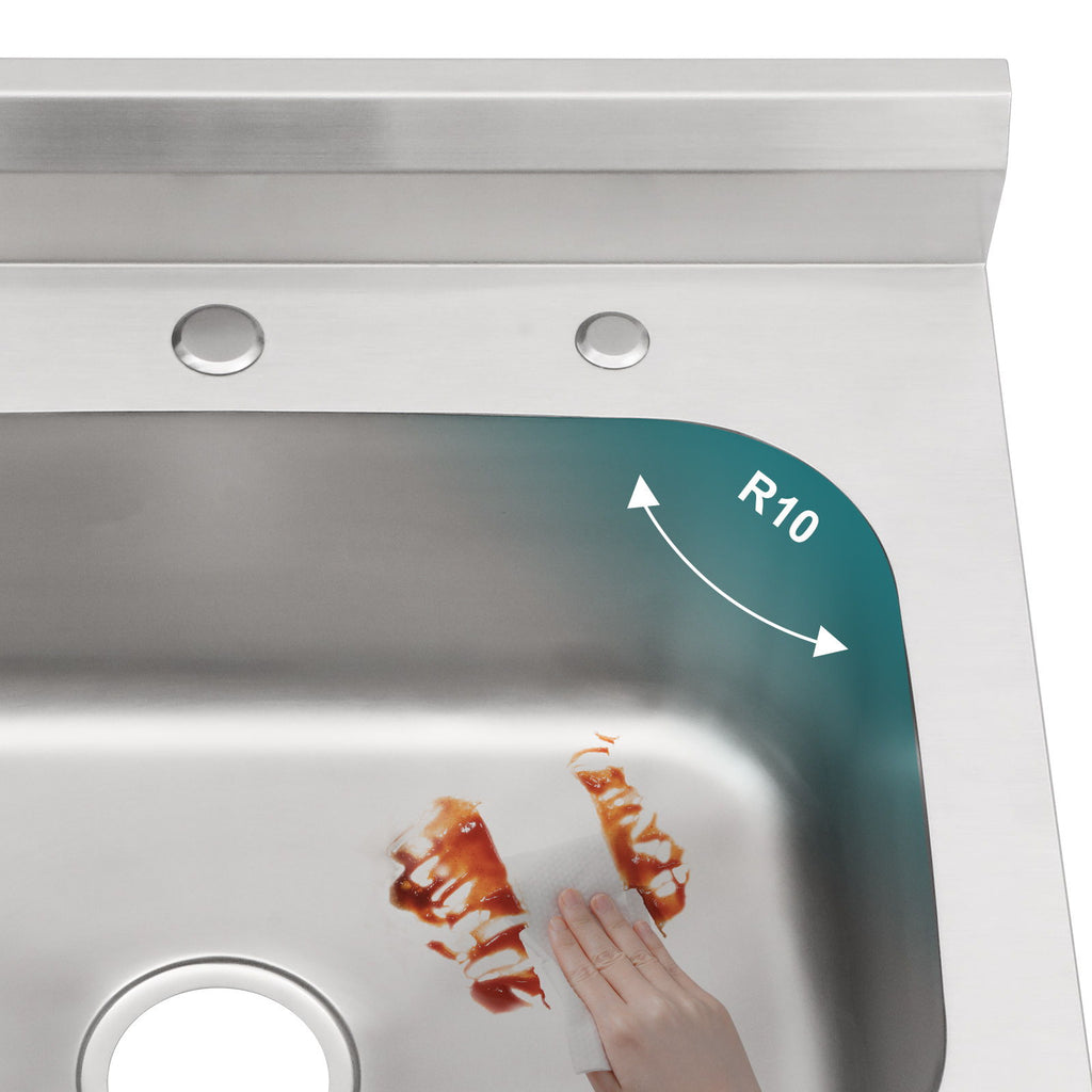 Single Bowl Utility Sink, Freestanding Commercial Kitchen Sink For Laundry Room - Brushed Nickel