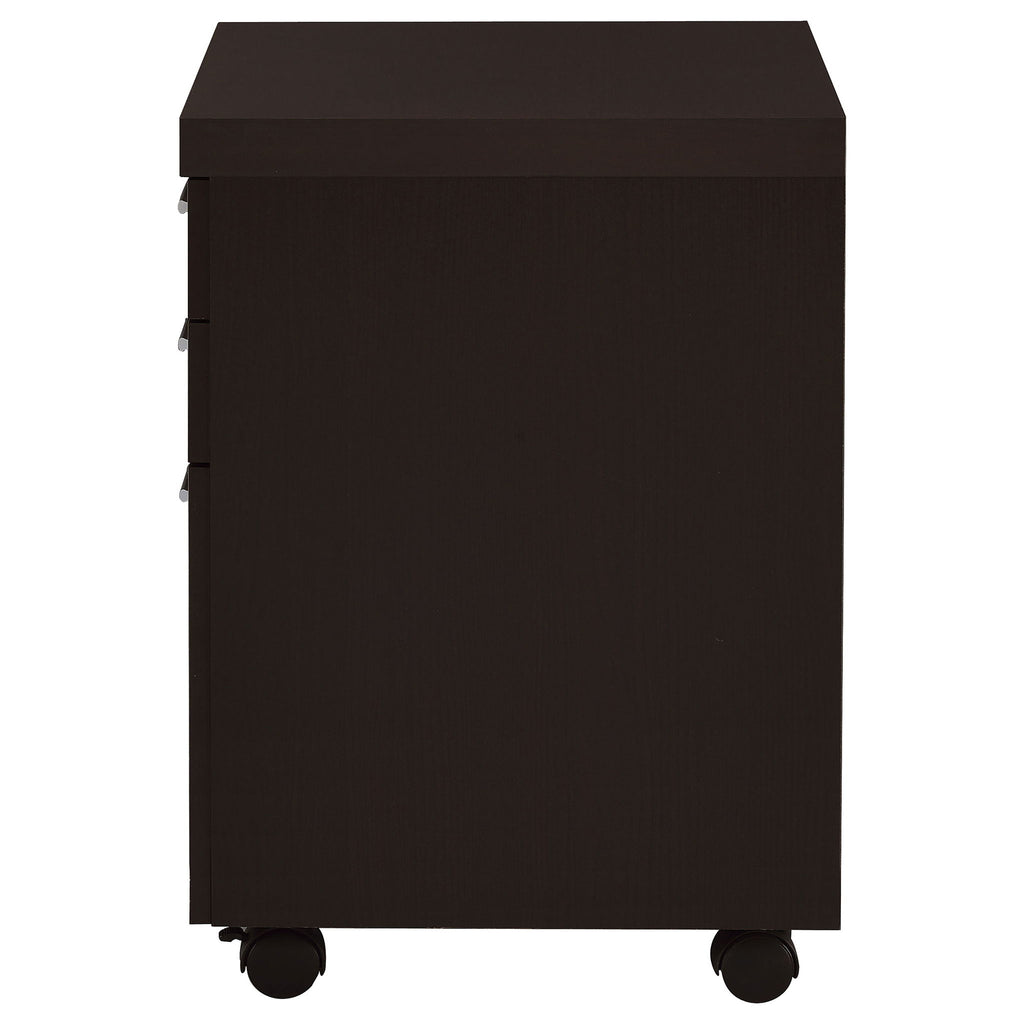 3 Drawer File Cabinetб Compact Office Storage For Home - Brown