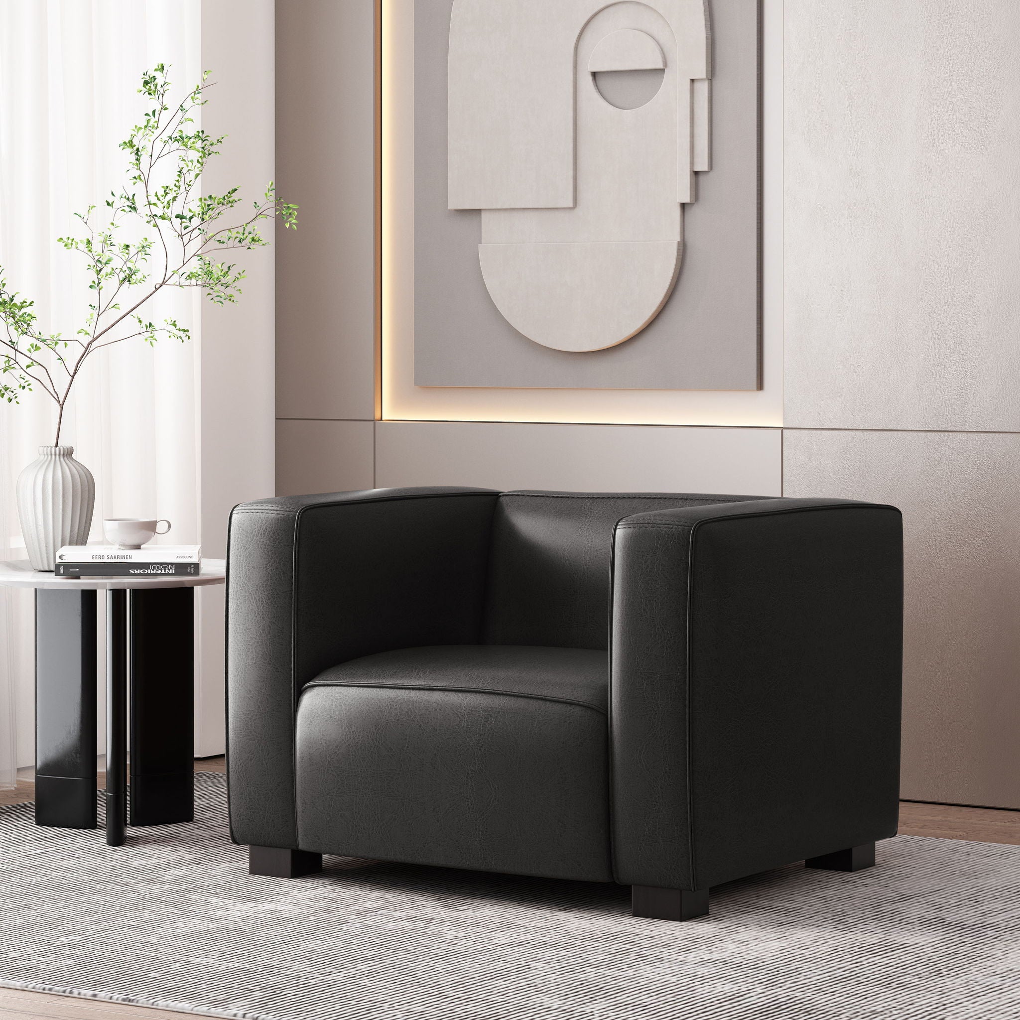 Vortexia - Club Chair With Tuxedo Design