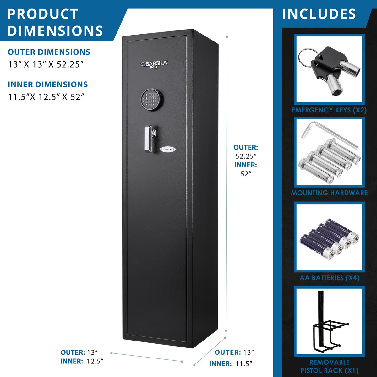 4 33 Cu Ft Digital Keypad Rifle Safe - Black