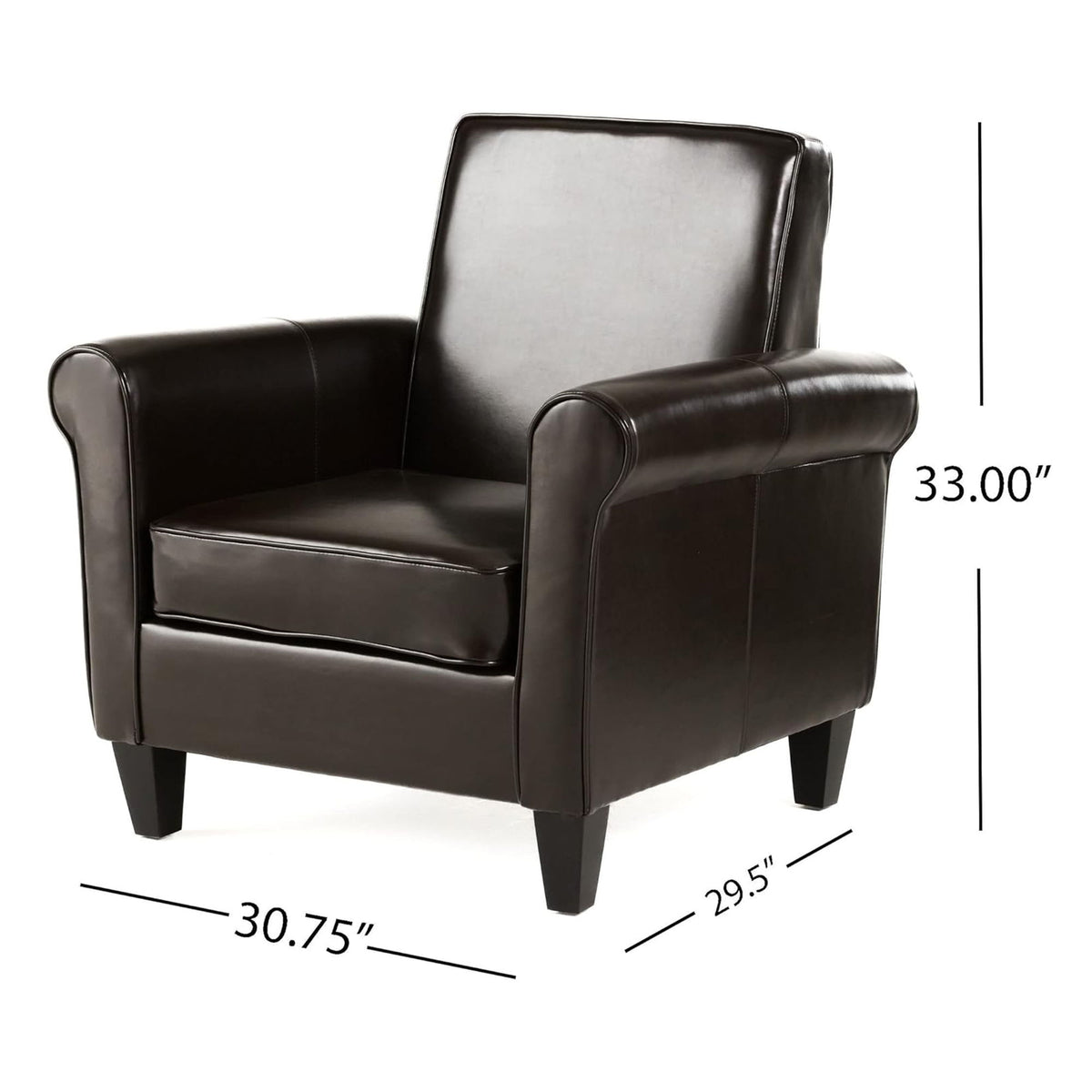 Hollister - Club Chair With Birch Legs - Brown Pu