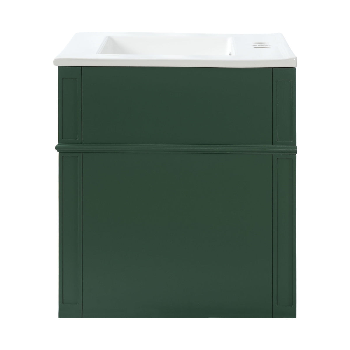 Wall Mounted Bathroom Vanity With Tip Out Drawer And Open Back Design