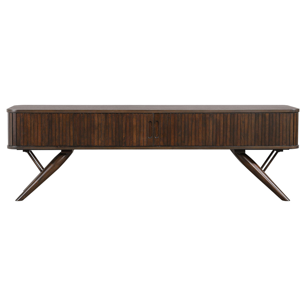 Stewart - TV Stand With Sliding Doors - Walnut