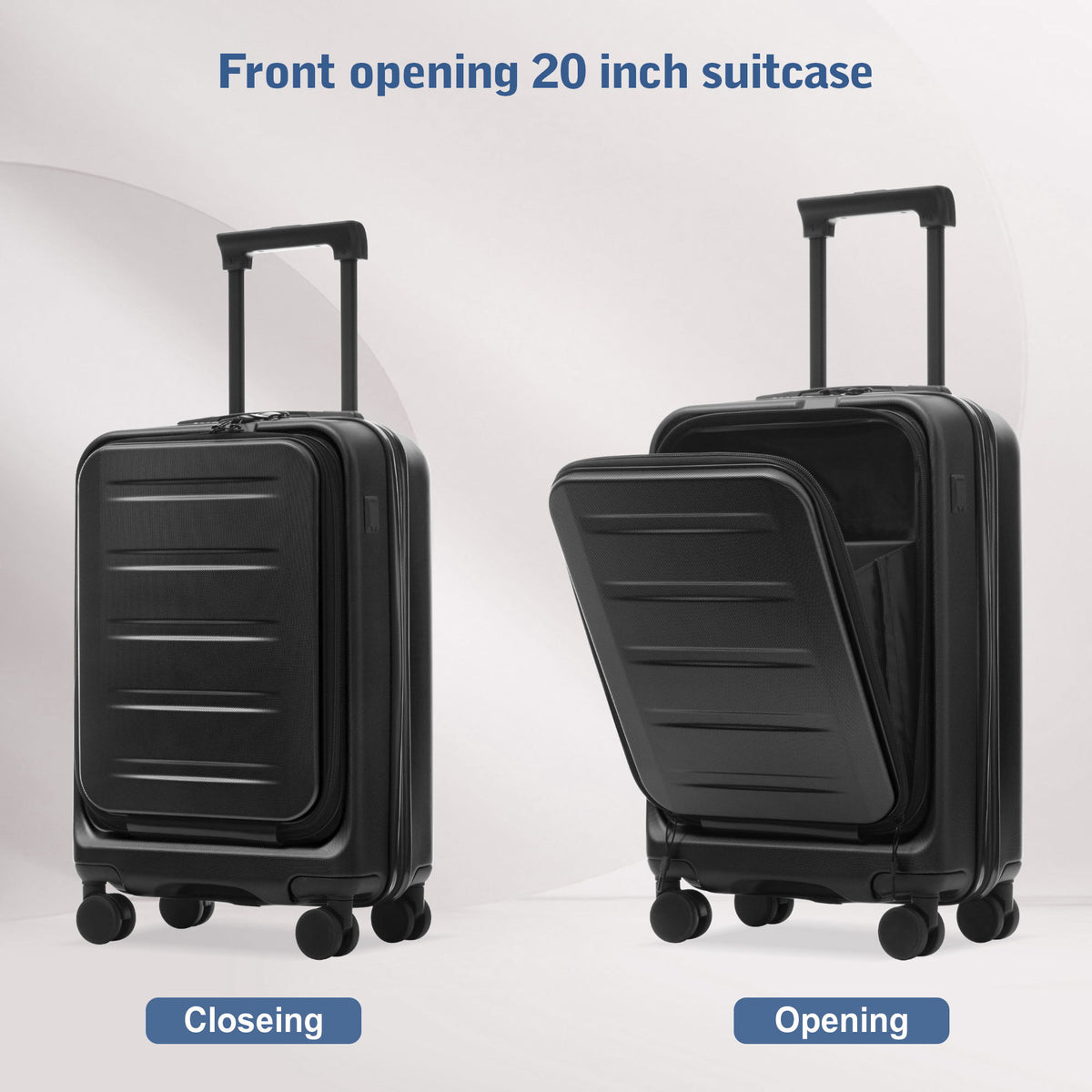 Hardside Luggage Set 5 Piece With Front Opening