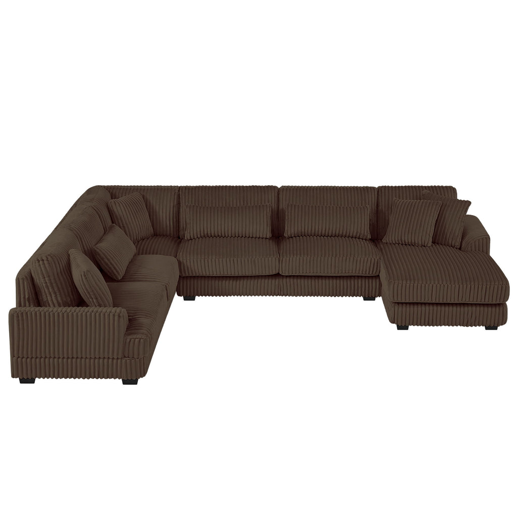 Oversized Sectional Sofa U - Shaped Sofa Couch Modern Sofa Upholstered In Soft With A Chaise Lounge For Living Room