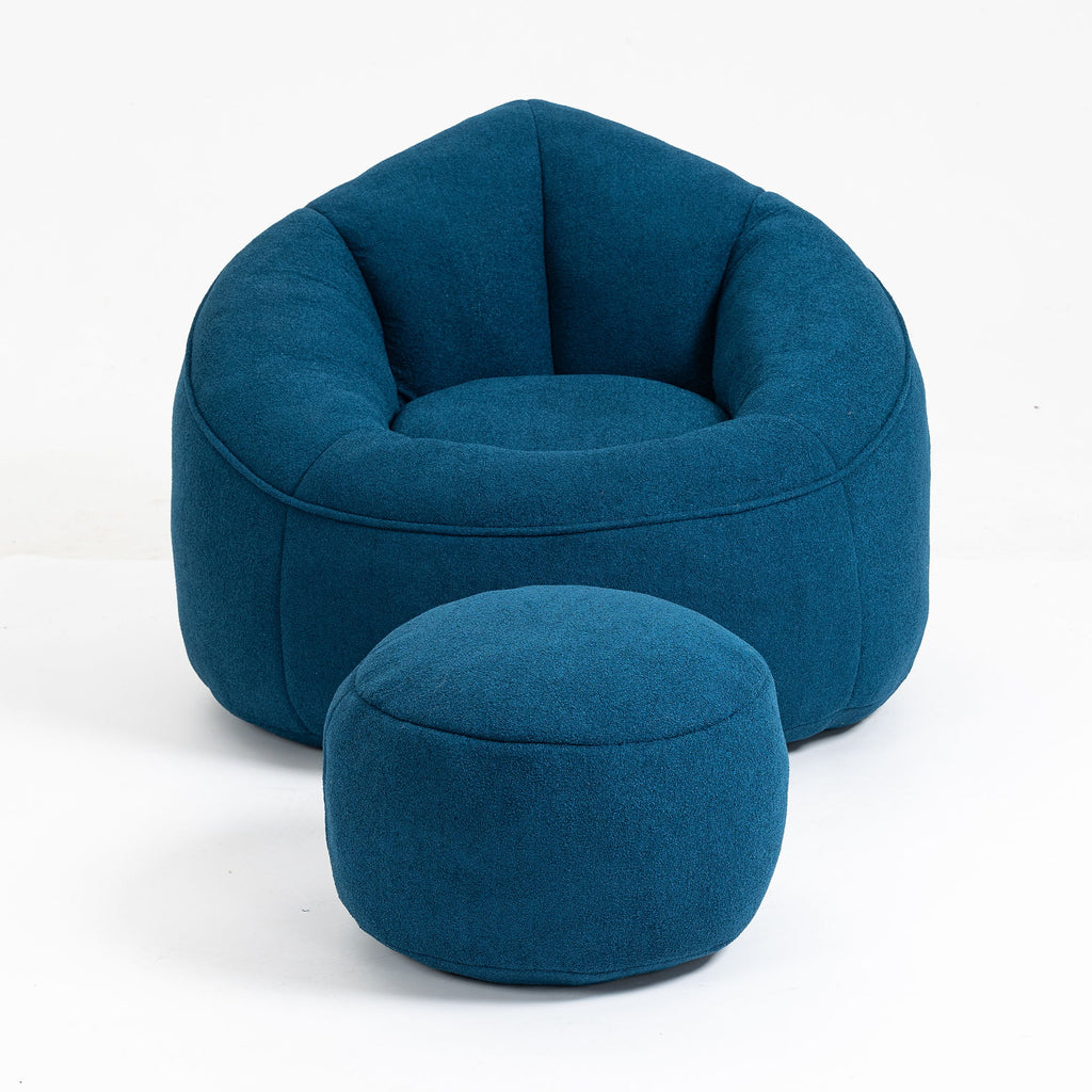 Bedding Bean Bag Sofa Chair High Pressure Foam With Footrest