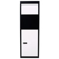 Package Delivery Box, Galvanized Steel Parcel Mailbox With Code Lock & Mounting Hardware, For Outdoor Porch, Curbside - White / Black