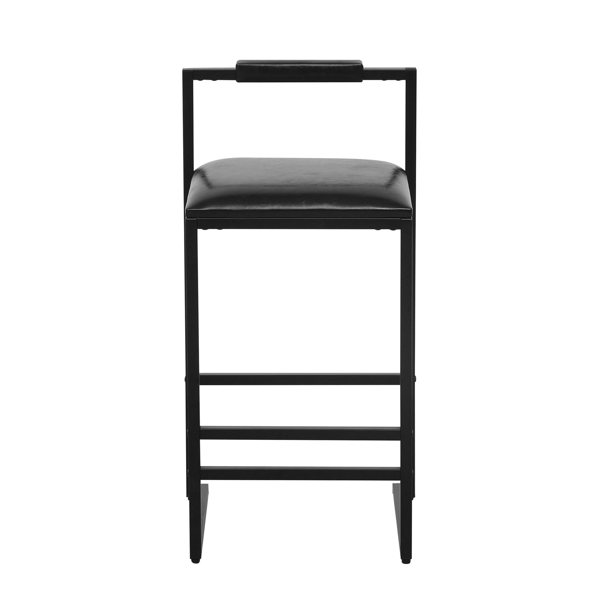 Elegant Bar Stool Set With Backrest And Footrest, Counter Height (Set of 2)