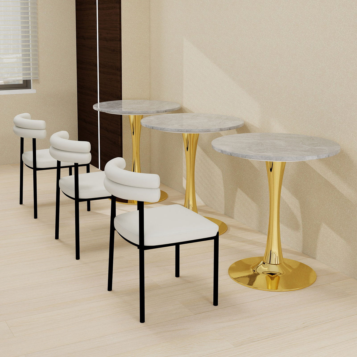 Coffee Table With Round Top For Living Rooms - Golden