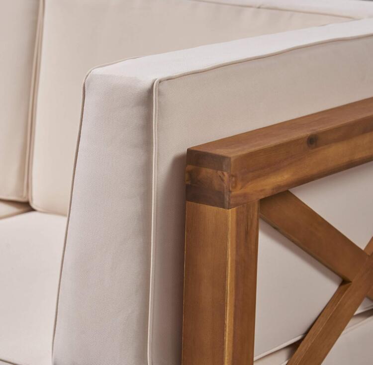Brava - X Back 2 Seater Sectional Loveseat With Coffee Table