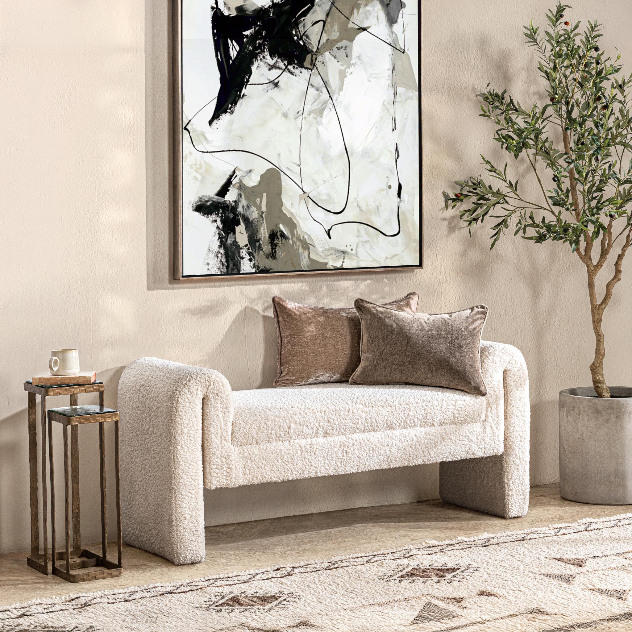 Ada - Bench - Ivory Fleece