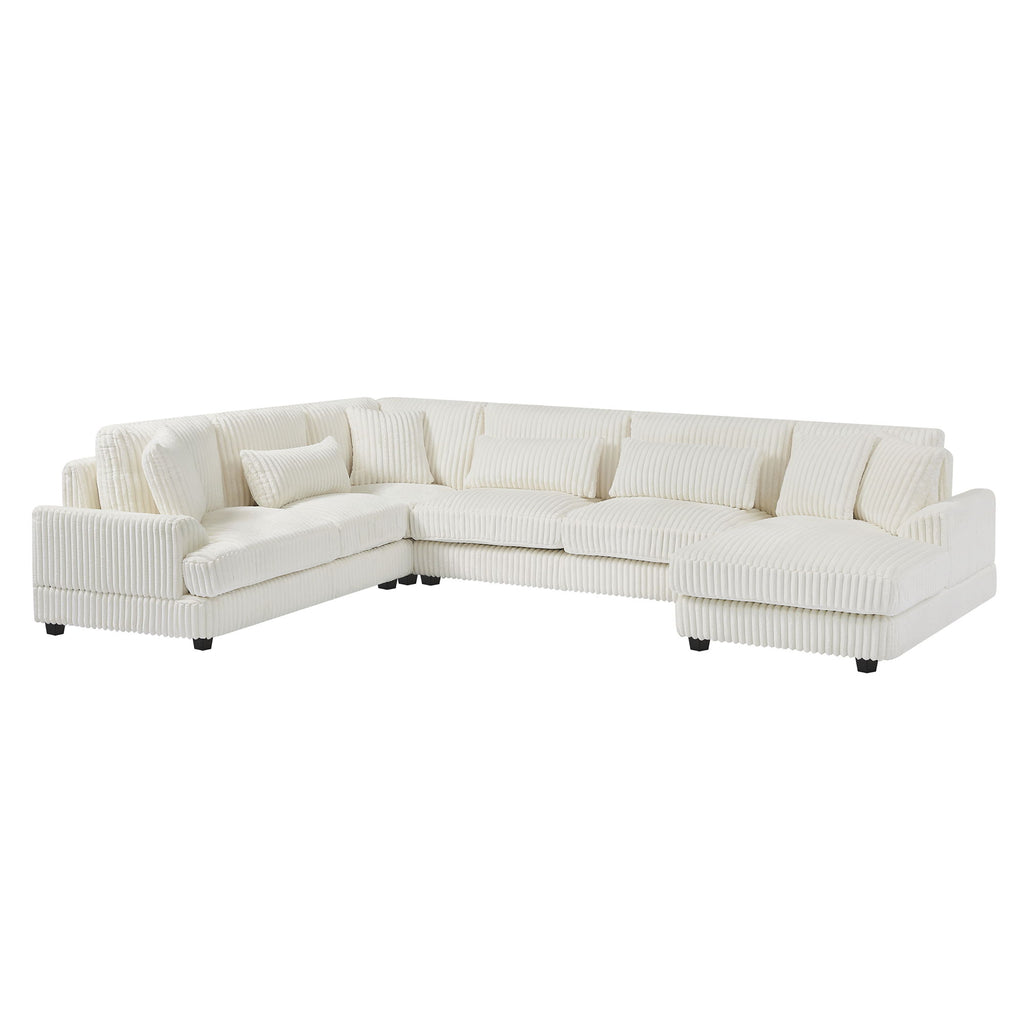 Oversized Sectional Sofa U - Shaped Sofa Couch Modern Sofa Upholstered In Soft With A Chaise Lounge For Living Room