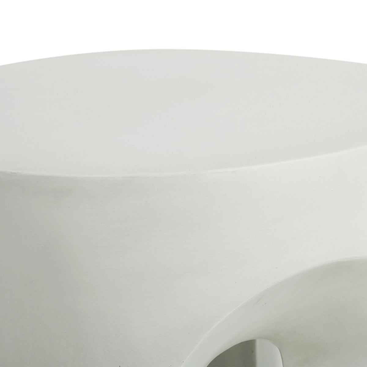 Outdoor Round Top Side Table / End Table, Living Room Accent Table - Antique White