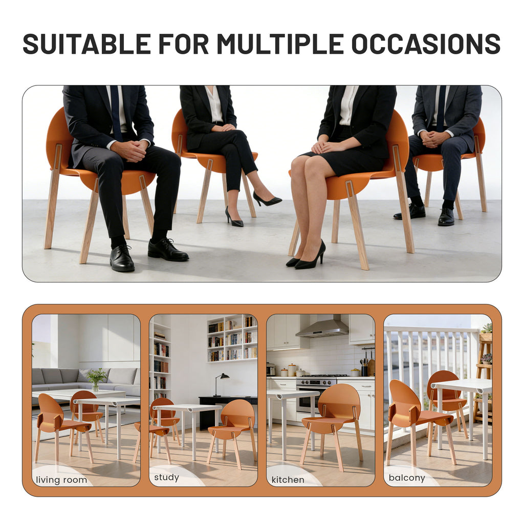 4 Piece Set Of Single Chairs With A Design Combining Modern And Traditional Elements