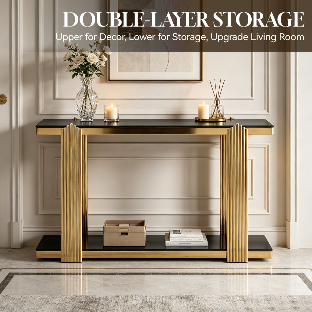 Console Table With Double Tier Storage